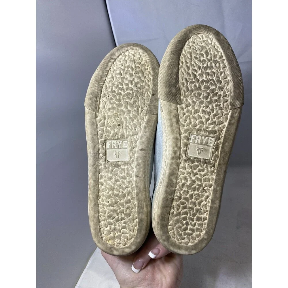 FRYE Mindy ICE Leather Sneakers Shoes Size 6 M Rawhide Laces 3471126-ICE - Picture 5 of 10